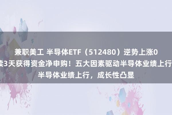 兼职美工 半导体ETF（512480）逆势上涨0.41%，已连续3天获得资金净申购！五大因素驱动半导体业绩上行，成长性凸显